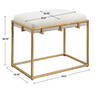 Paradox Small Gold & White Shearling Bench, Benche by Uttermost, 23.5" width x 20.75" height x 15.75" depth thumbnail 3