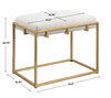 Paradox Small Gold & White Shearling Bench, Benche by Uttermost, 23.5" width x 20.75" height x 15.75" depth thumbnail 3