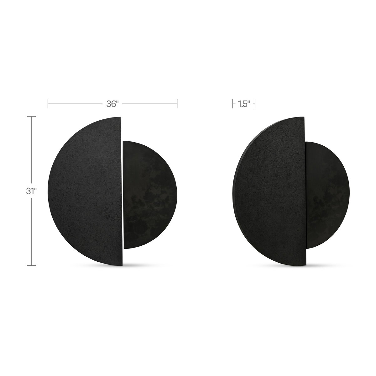 Meridian Wall Decor Black, Sculptural Wall Art by Moe's Home, 36" width x 31" height x 1.5" depth View 9