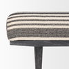 Shae Black Wood with Black and Cream Upholstered Bench, Benche by Mercana, 56.5" length x 18" width x 18.5" height thumbnail 9