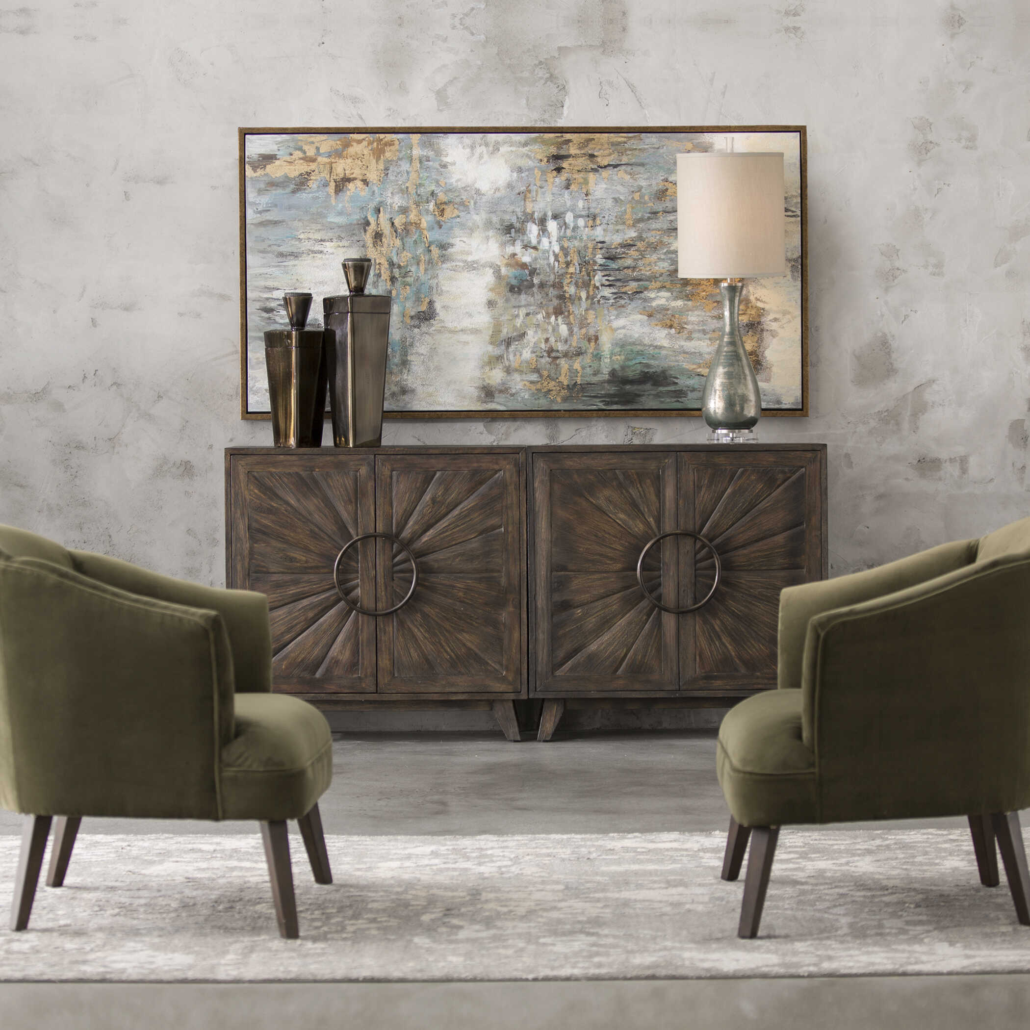 Behind The Falls Abstract Art, Painting by Uttermost, 69.75" width x 35.75" height x 1.5" depth View 2