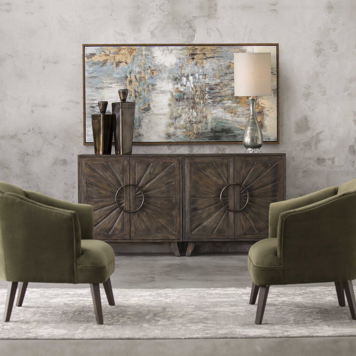 Behind The Falls Abstract Art, by Uttermost, 69.75" width x 35.75" height x 1.5" depth View 2