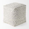 Farida 6.0L x 16.0W x 16.0H Light Gray Wool and Polyester Patterned Pouf thumbnail 2