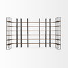 Taunton II 80L x 10.5W x 90H Dark Brown Wood And Black Iron Six Shelving Unit thumbnail 7