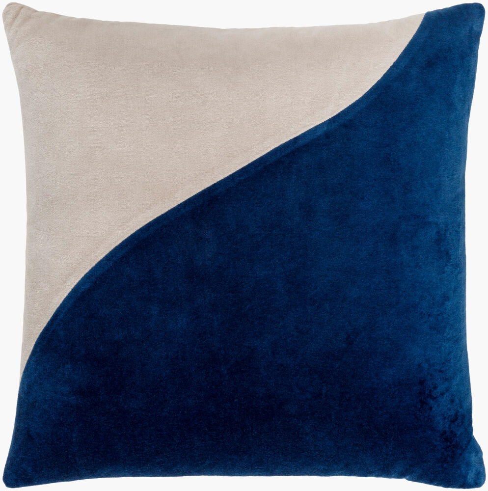 Cotton Velvet Lumbar Pillow Down, Decorative Pillow by Surya, 13" length x 20" width