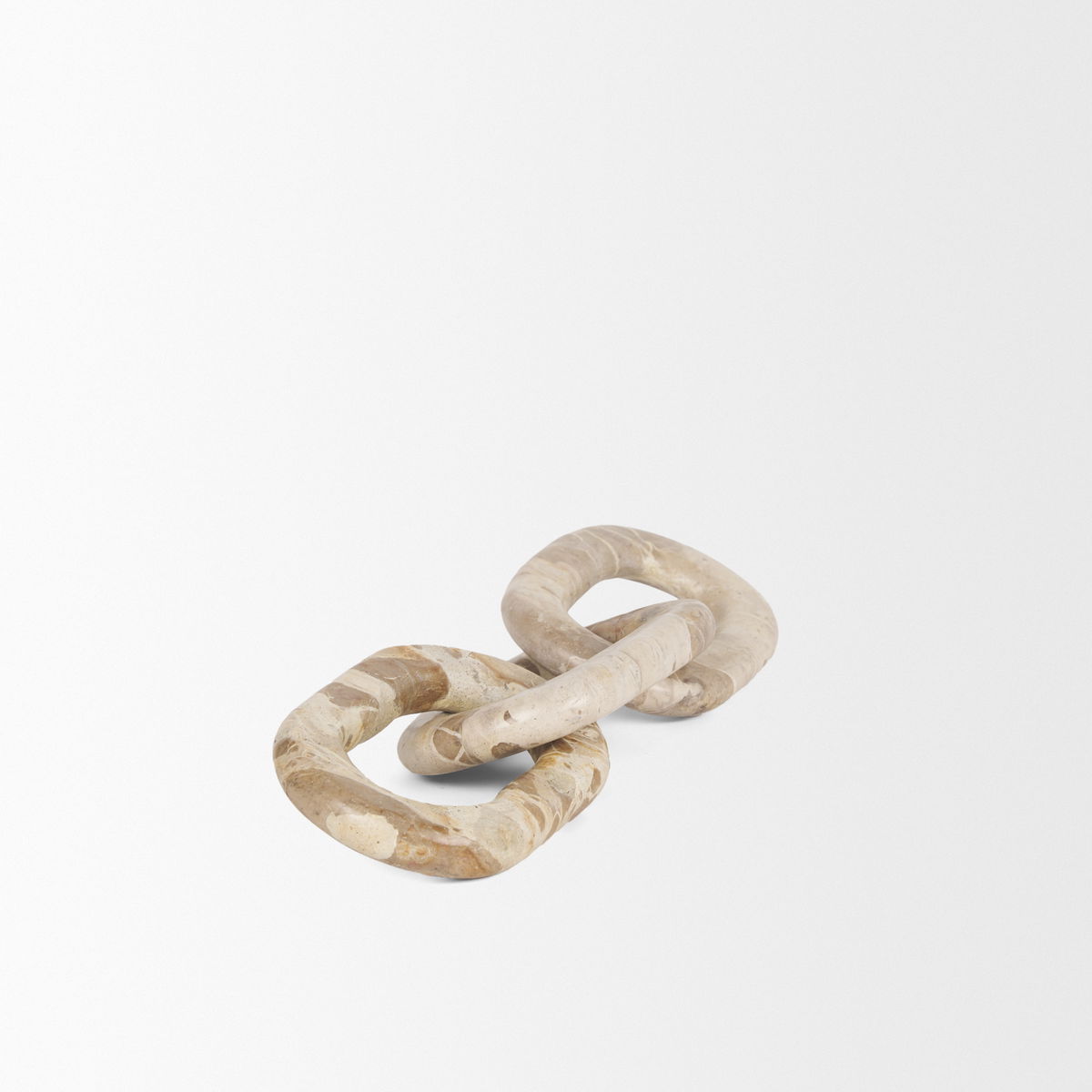 Reinir Beige Marble Chain Link Decorative Object, by Mercana, 13.25" length x 4.25" width x 1.06" height View 8