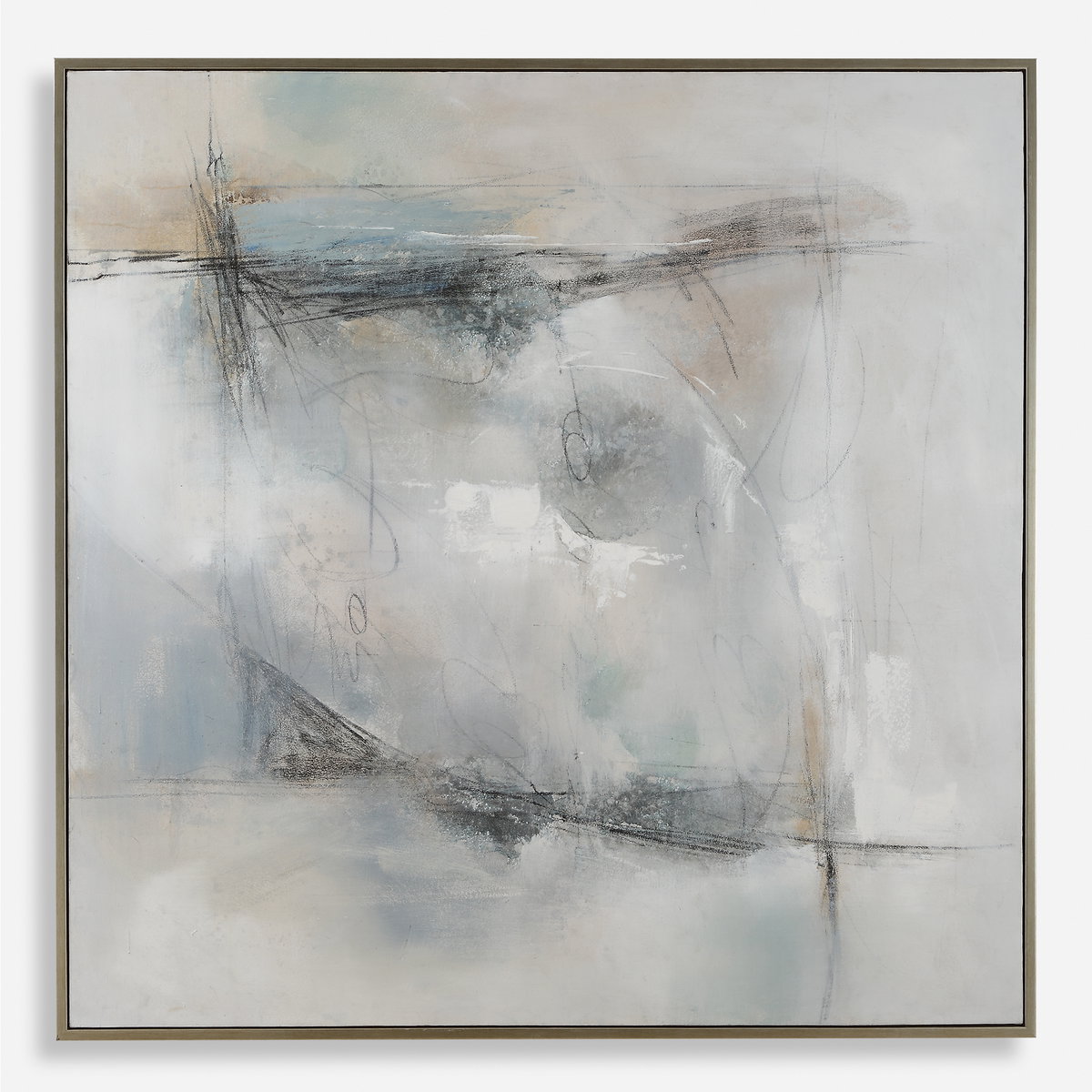 Contort Hand Painted Abstract Art, by Uttermost, 61.75" width x 61.75" height x 1.5" depth View 1