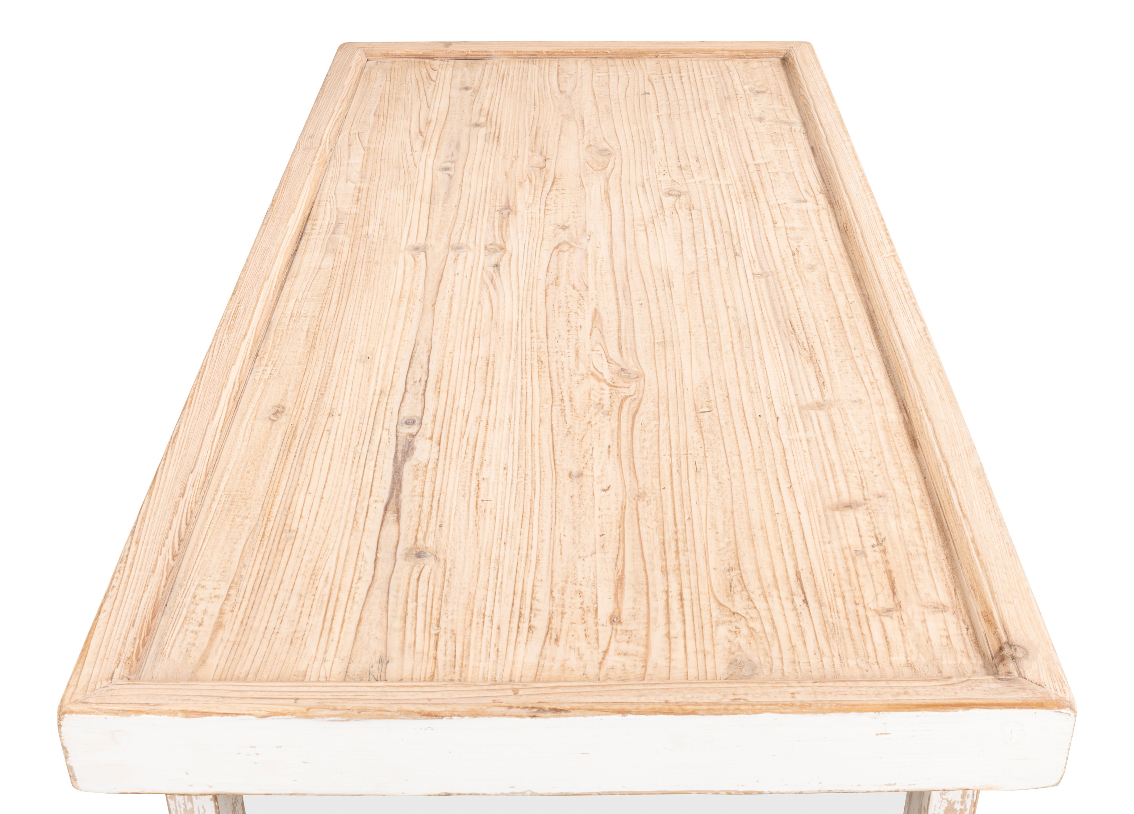 Large Wood Panel Coffee Tbl, Ant. White, Coffee Table by Sarreid, 80" length x 37" width x 19" height View 4