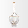 Rhone Gold Metal and Wood Beaded Chandelier thumbnail 1