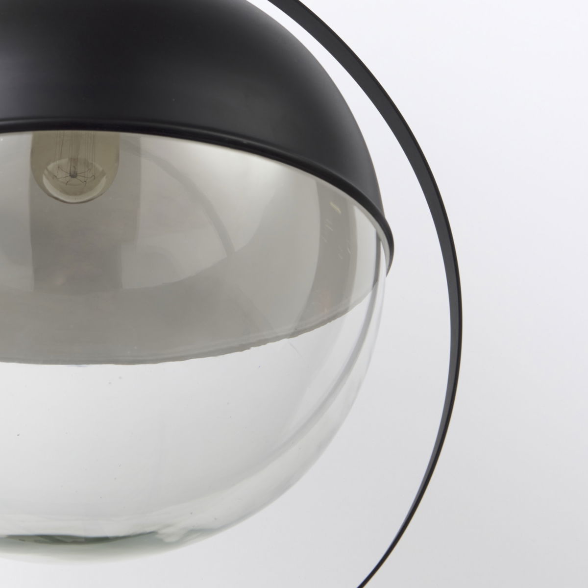 Leighton II 15x20 Black Metal Spherical Pendant Light, by Mercana, 15" length x 15" width x 20" height View 9