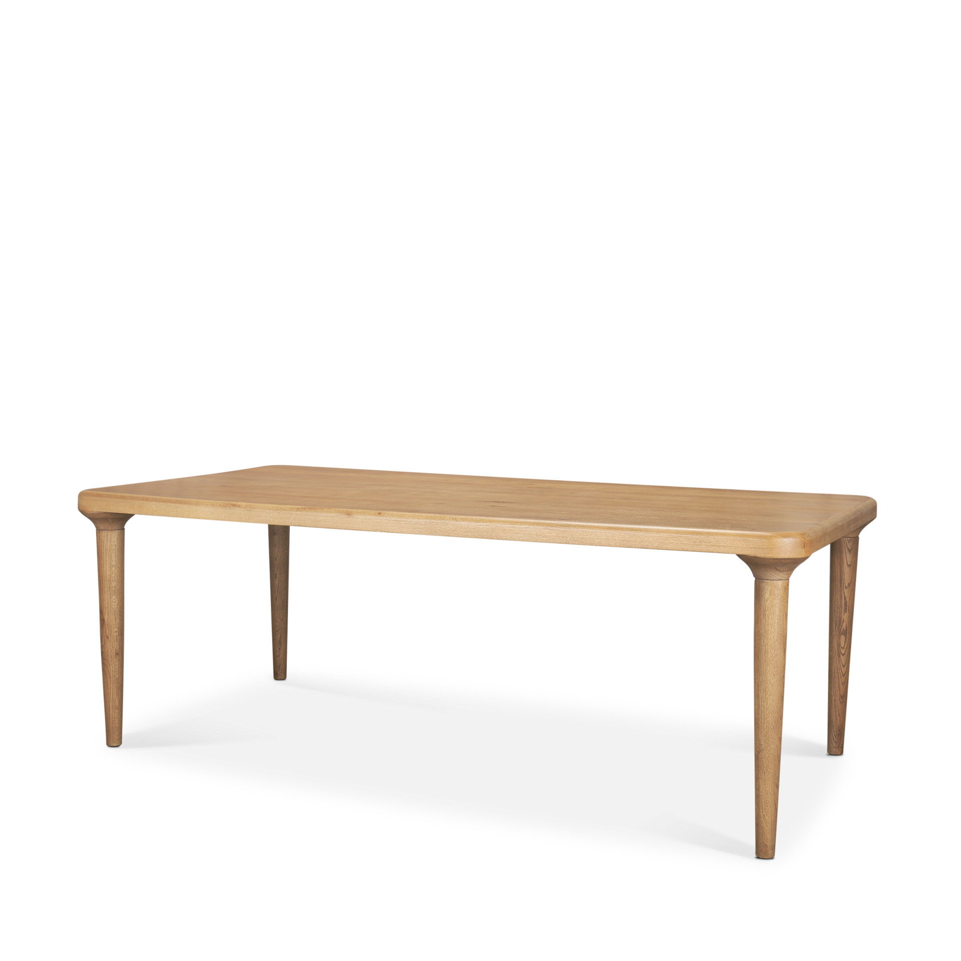 Suvan 84L Light Brown Rectangular Oak Wood Dining Table large image 