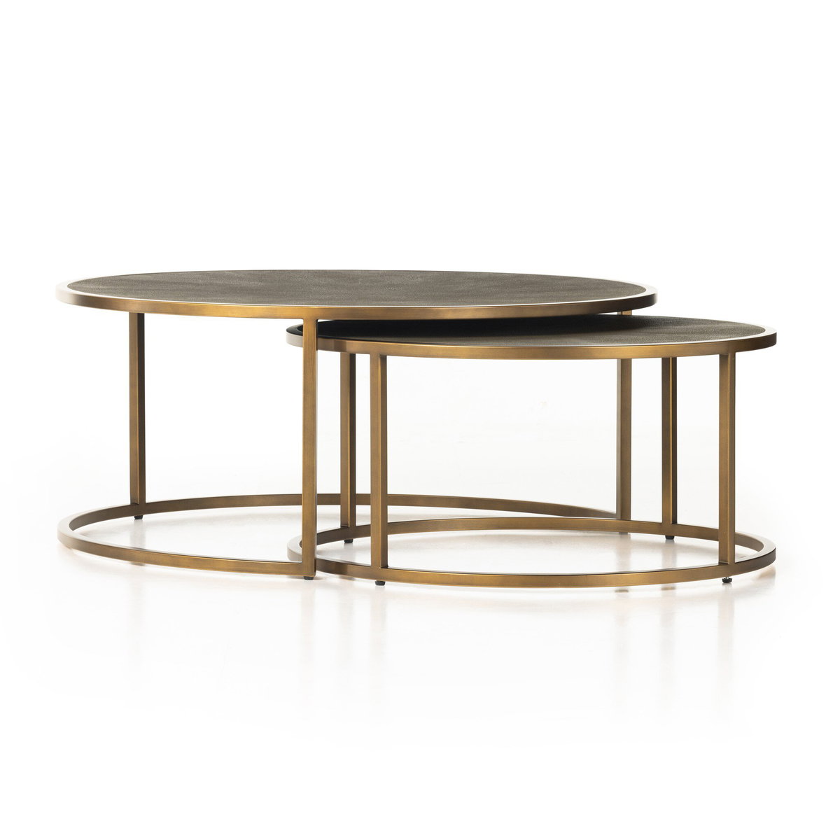 Shagreen Nesting Coffee Table, by Four Hands, 16" height x 38" depth View 2