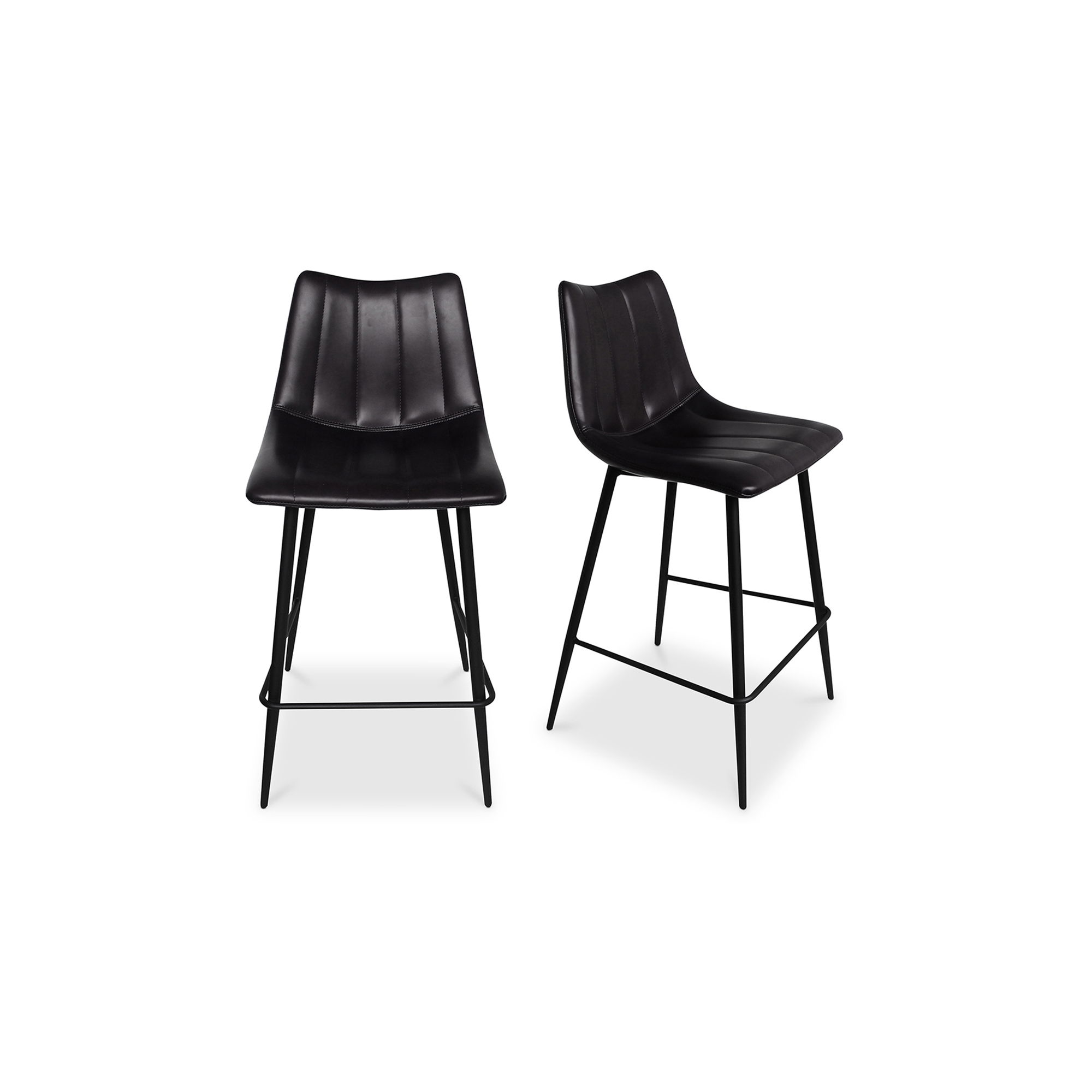 Alibi Counter Stool Matte Black - Set Of Two, Counter & Bar Stool by Moe's Home, 17.7" width x 37" height x 20" depth View 2