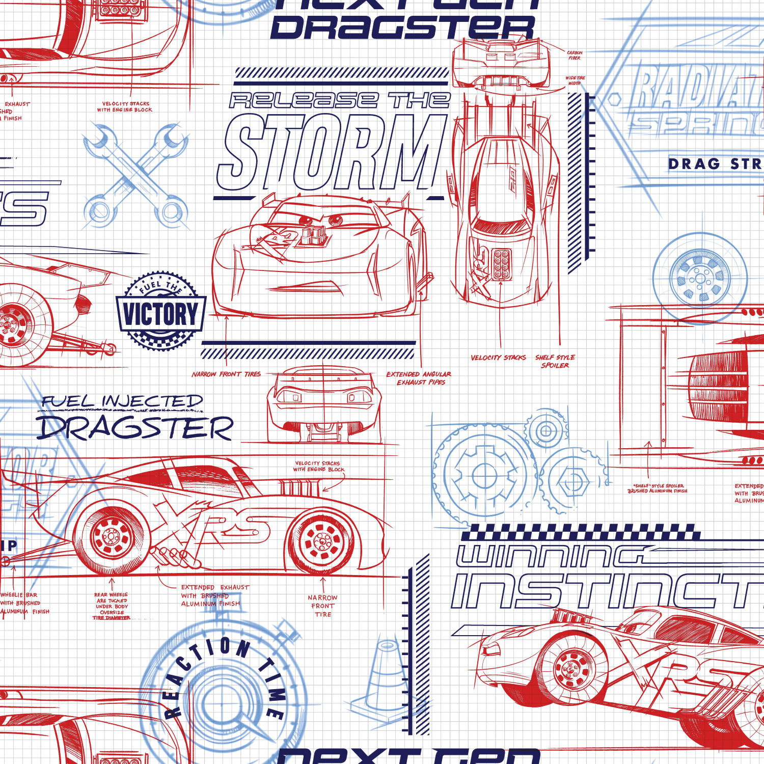 Disney & Pixar Cars Schematic Red Wallpaper large image 