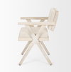 Topanga Open Back Dining Arm Chair | Cream Fabric with Blonde Wooden, Dining Chair by Mercana, 23" length x 23.25" width x 31.89" height thumbnail 5
