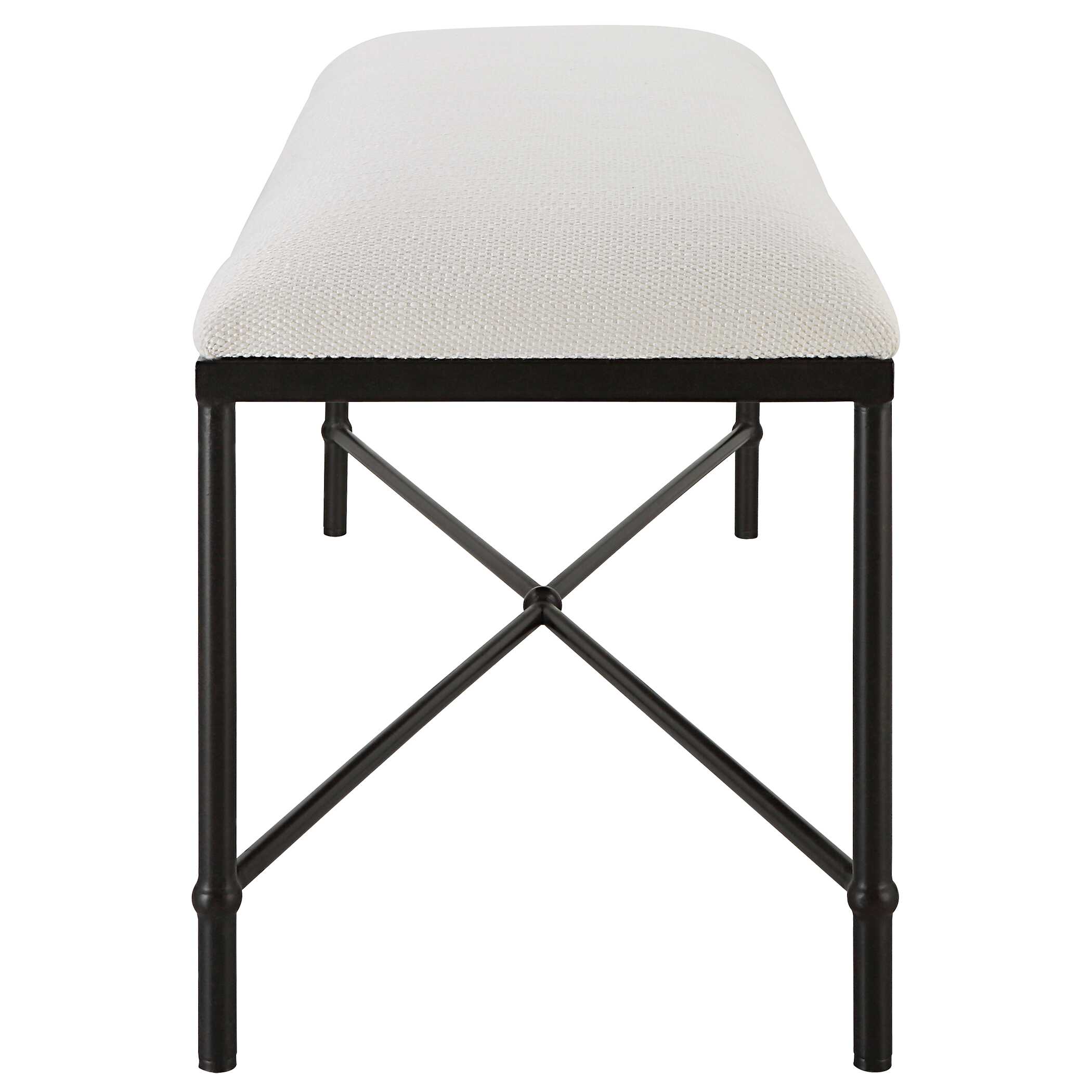 Avenham Black Framed Bench, Furniture by Uttermost, 50.5" width x 20.25" height x 16.25" depth View 6