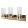 Cardiff Antique Brass 3 Light Vanity, Sconce by Uttermost, 23" width x 10.12" height x 5.75" depth thumbnail 4