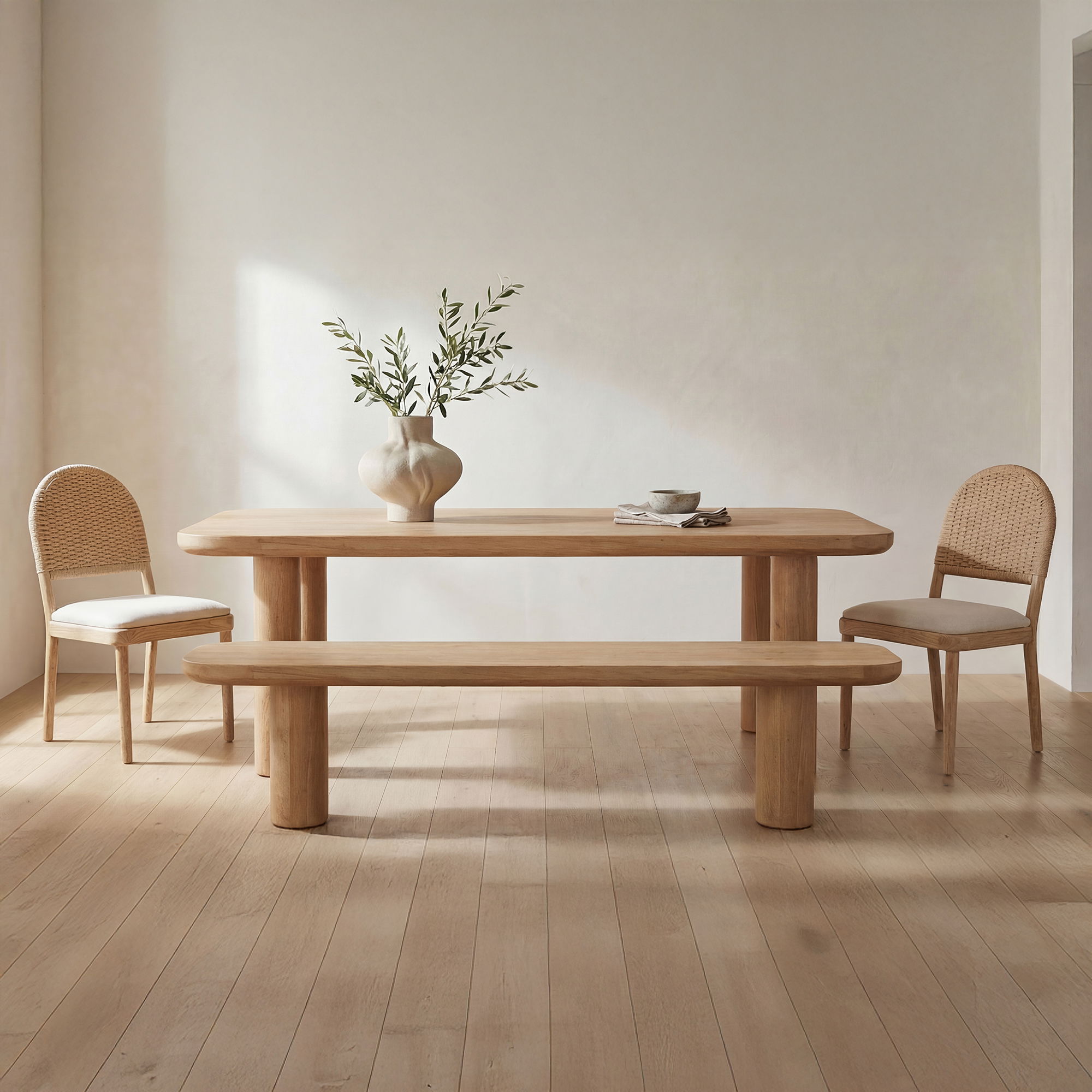 Anders Dining Bench Large Natural, Benche by Moe's Home, 87" width x 18" height x 16" depth View 8