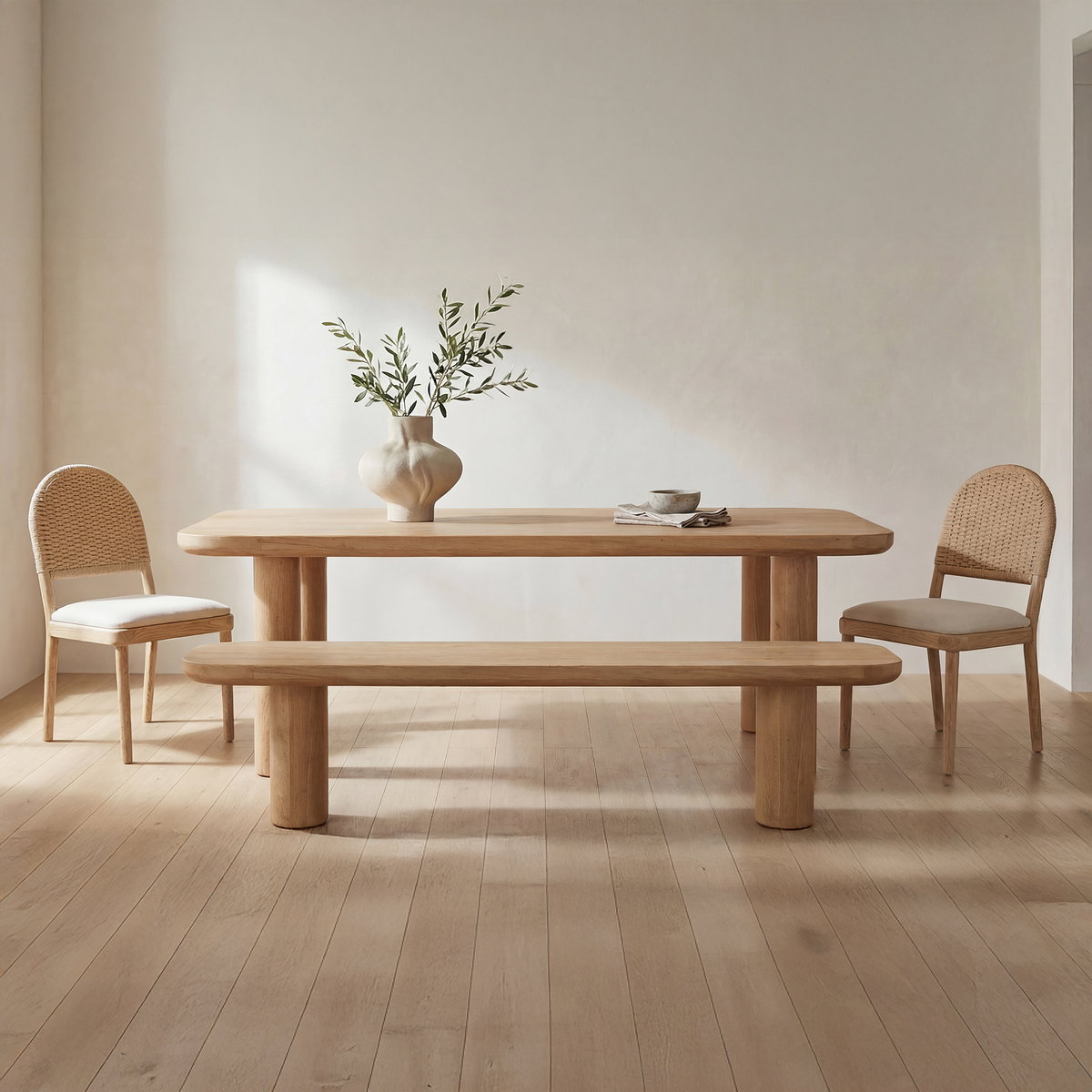 Anders Dining Bench Large Natural, Benche by Moe's Home, 87" width x 18" height x 16" depth View 8