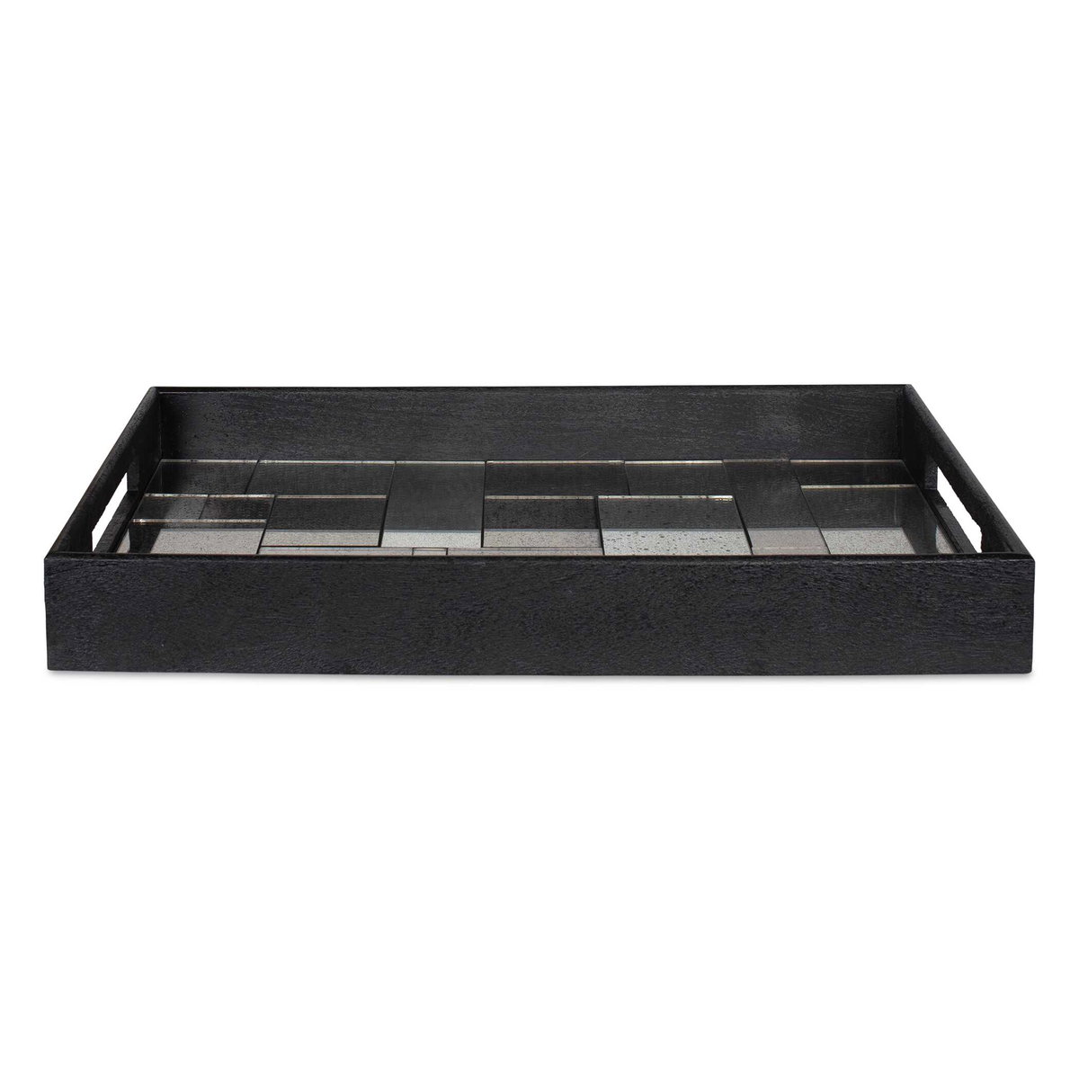 Modern Mosaic Antique Mirrored Tray, Decorative by Uttermost, 24" width x 3" height x 15" depth View 1