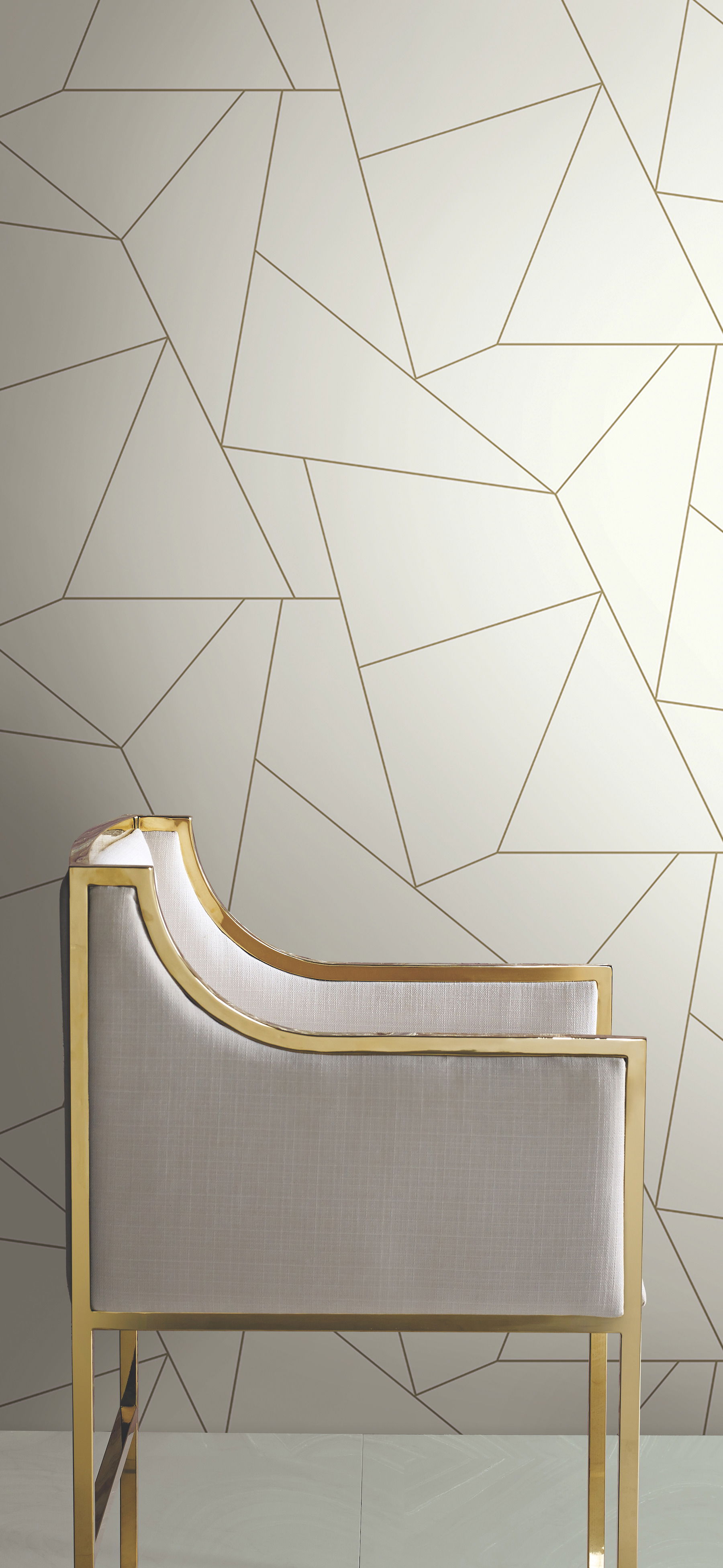 Fractured Prism  Gold Metallic Peel & Stick Wallpaper large image 