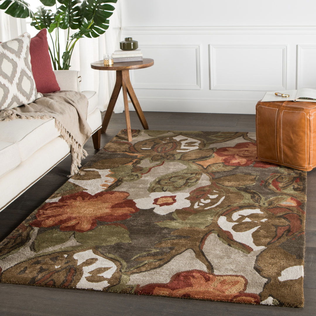 Jaipur Living Petal Pusher Handmade Floral Light Gray Multicolor Area Rug large image 
