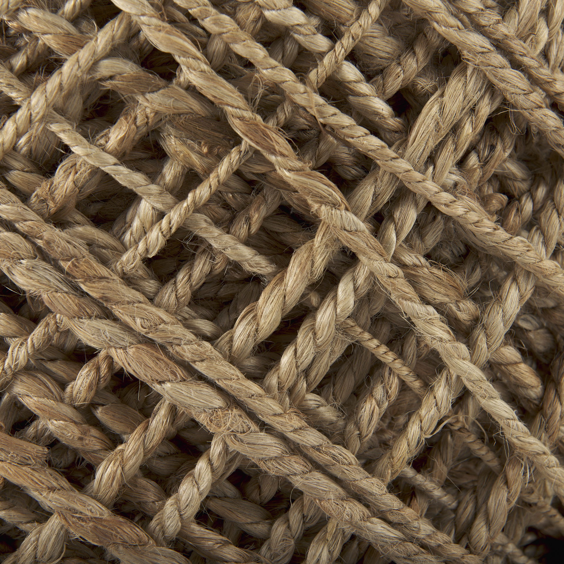Allium Brown Handwoven Wool Cylindrical Pouf large image 