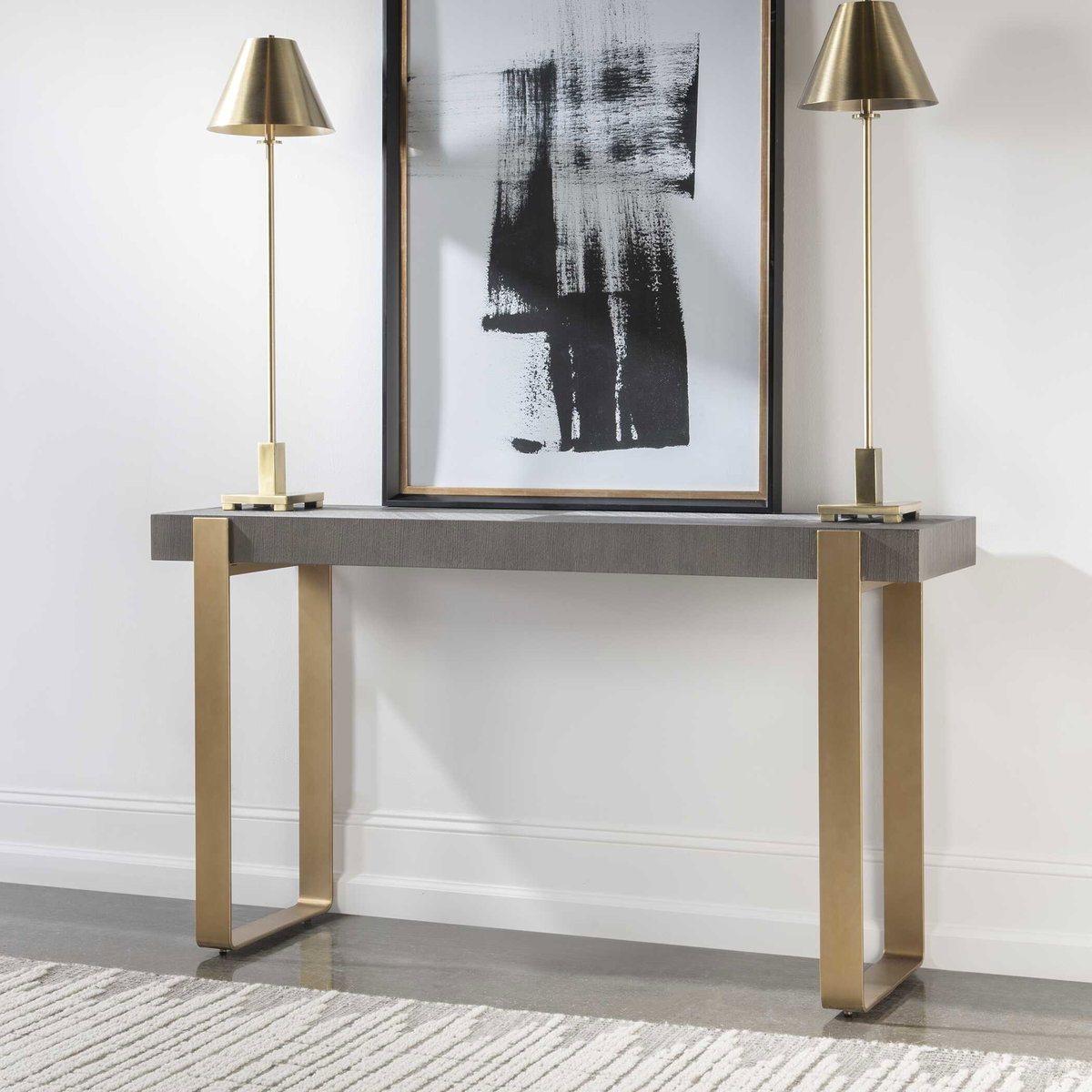 Kea Contemporary Console Table, by Uttermost, 60" width x 33" height x 15" depth View 4