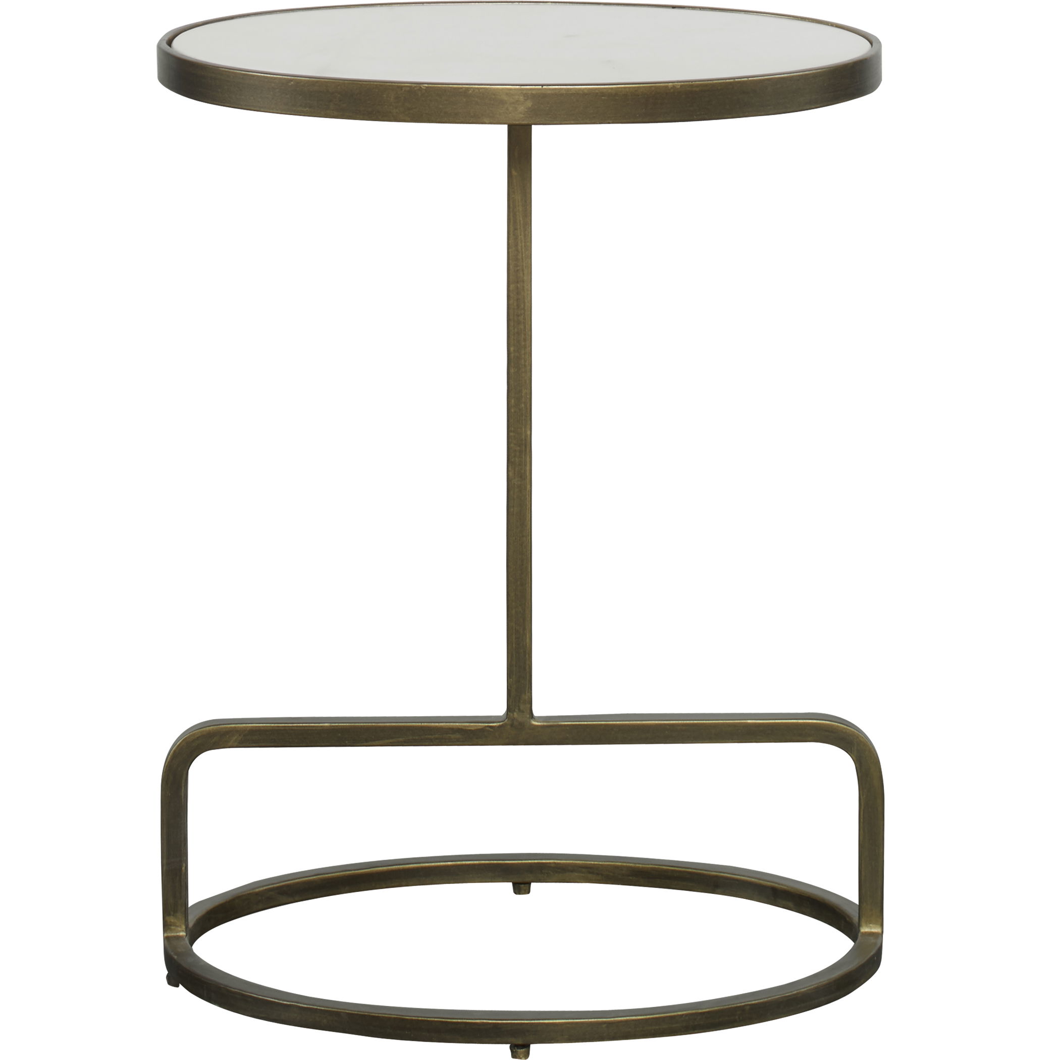 Jessenia White Marble Accent Table large image 