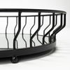 Helena 20L x 20W Black Metal Mirrored Bottom Round Serving Tray thumbnail 4