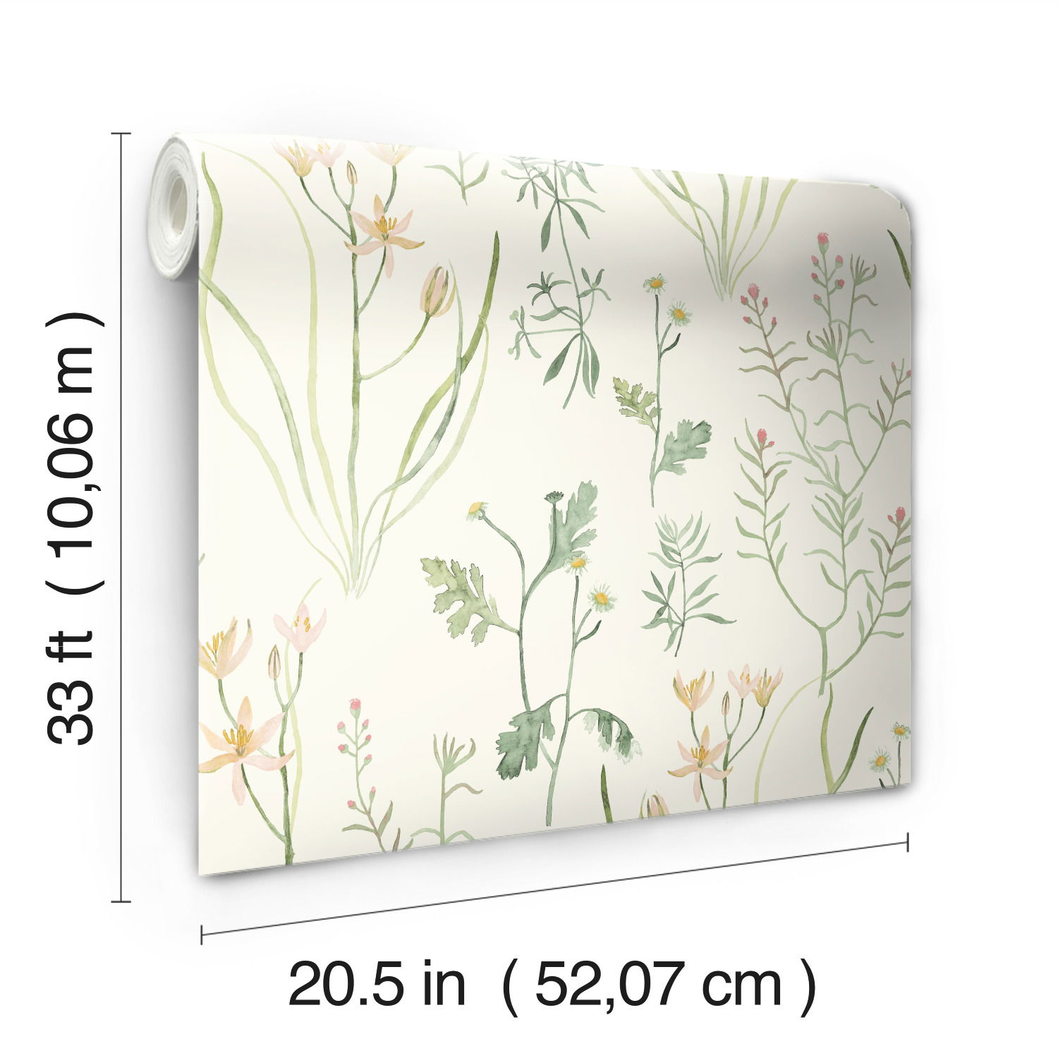 Alpine Botanical White Wallpaper large image 