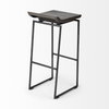 Givens Low Back 32in Seat Bar Stool | Black Wood with Black Metal, Counter & Bar Stool by Mercana, 14" length x 15.8" width x 32" height thumbnail 7