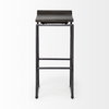 Givens Low Back 32in Seat Bar Stool | Black Wood with Black Metal, Counter & Bar Stool by Mercana, 14" length x 15.8" width x 32" height thumbnail 4