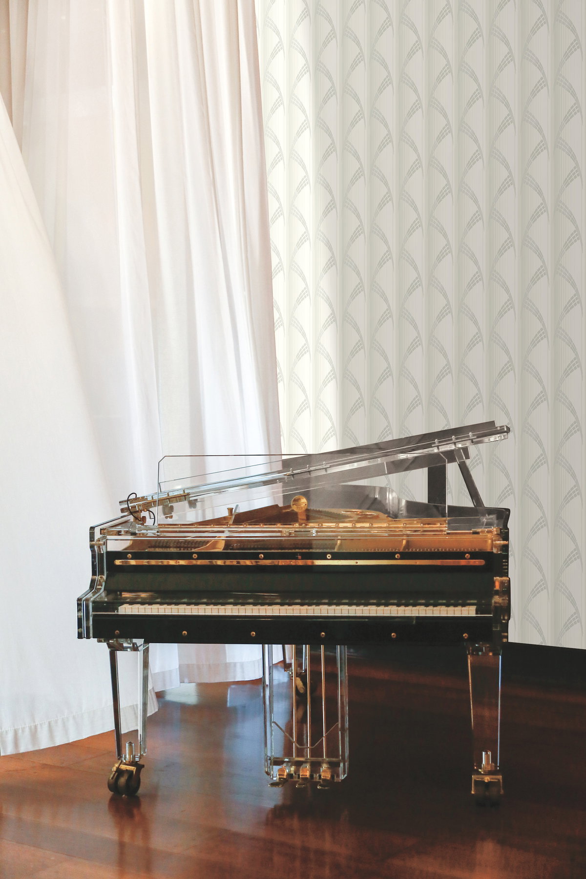 Metropolis White Wallpaper, by York Wall, 27' length x 2'3" width x 0.02" depth View 2