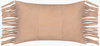 Suede Fringe Lumbar Pillow, Decorative Pillow by Surya, 14" length x 22" width thumbnail