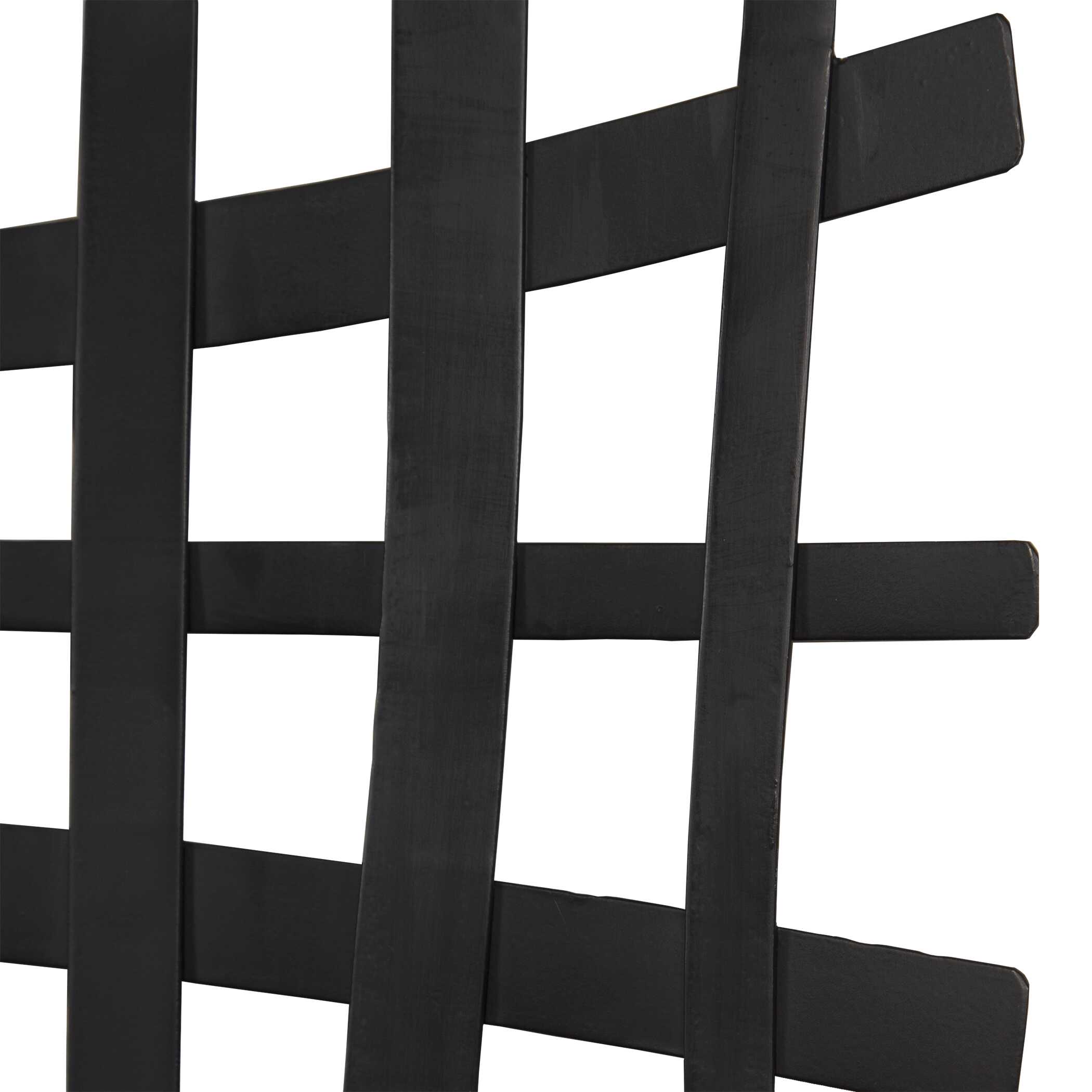 Gridlines Iron Wall Decor, Sculptural Wall Art by Uttermost, 24" width x 24" height x 1" depth View 6