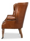 Welsh Leather Chair, Vintage Havana, Seating by Sarreid, 32" length x 33" width x 43" height thumbnail 11