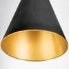 Eris III (58.3'H) Black/Brass Metal Cone Shade Floor Lamp, by Mercana, 20.08" length x 17.72" width x 58.27" height thumbnail 9
