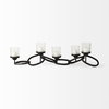 Quito Black Metal Chain-Link Five Candle Table Candle Holder, Candles & Candle Holder by Mercana, 7.68" length x 28" width x 4.69" height thumbnail 3