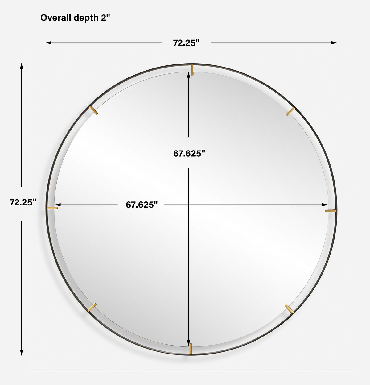 Grand Pendulum Round Mirror, by Uttermost, 72.25" width x 72.25" height x 2" depth View 3