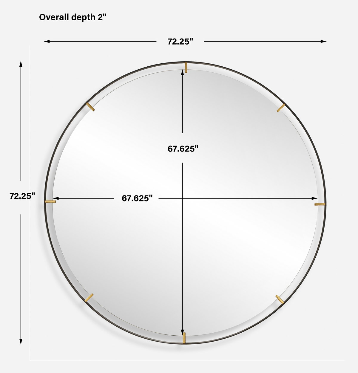 Grand Pendulum Round Mirror, by Uttermost, 72.25" width x 72.25" height x 2" depth View 3