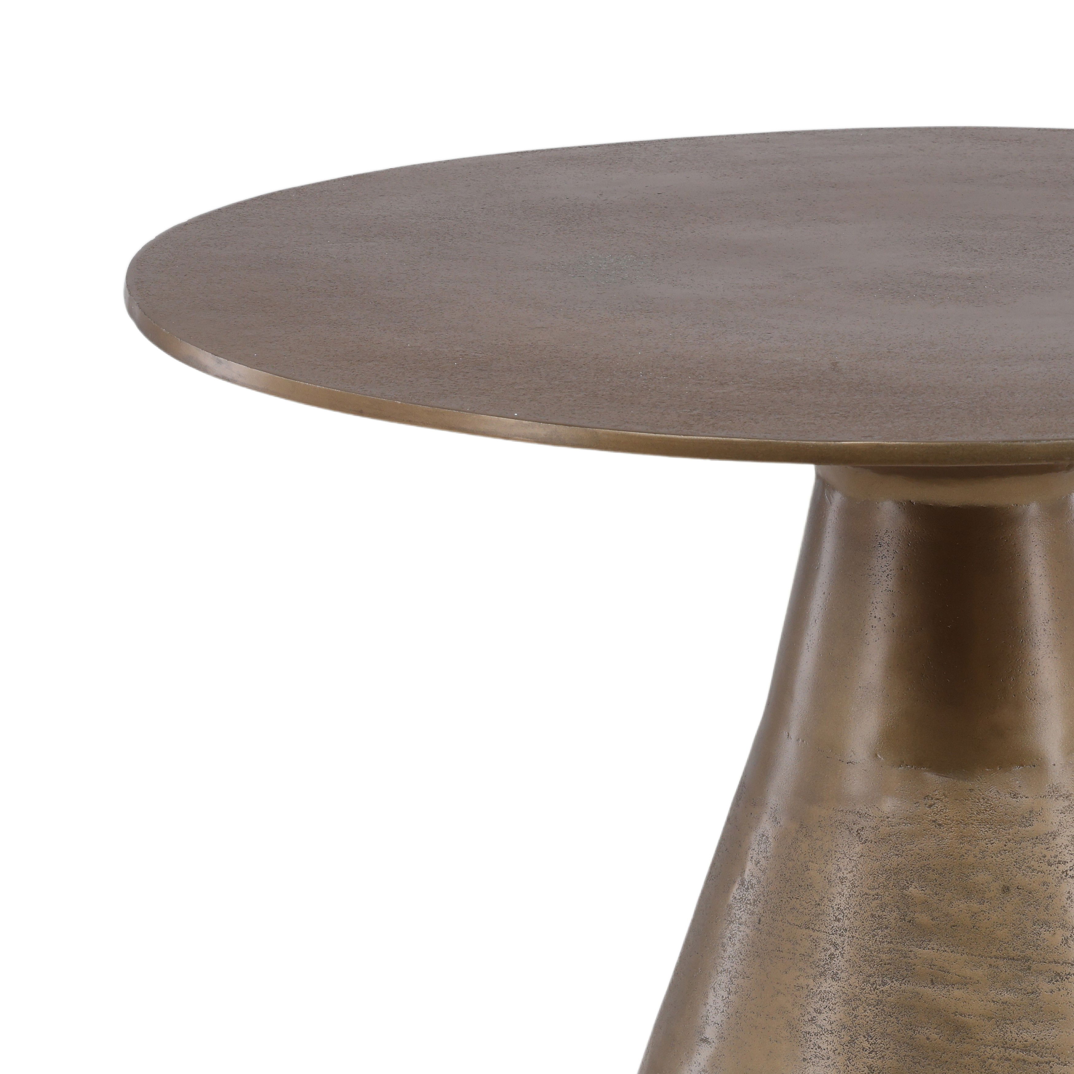 Brema Bistro Table Antique Brass, Dining Table by Dovetail, 32" width x 30" height x 32" diameter x 32" depth View 3