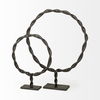 Rizwan (Large) Black Aluminum Braided Circular Object, Decorative Object by Mercana, 18.5" length x 3.3" width x 23" height thumbnail 6