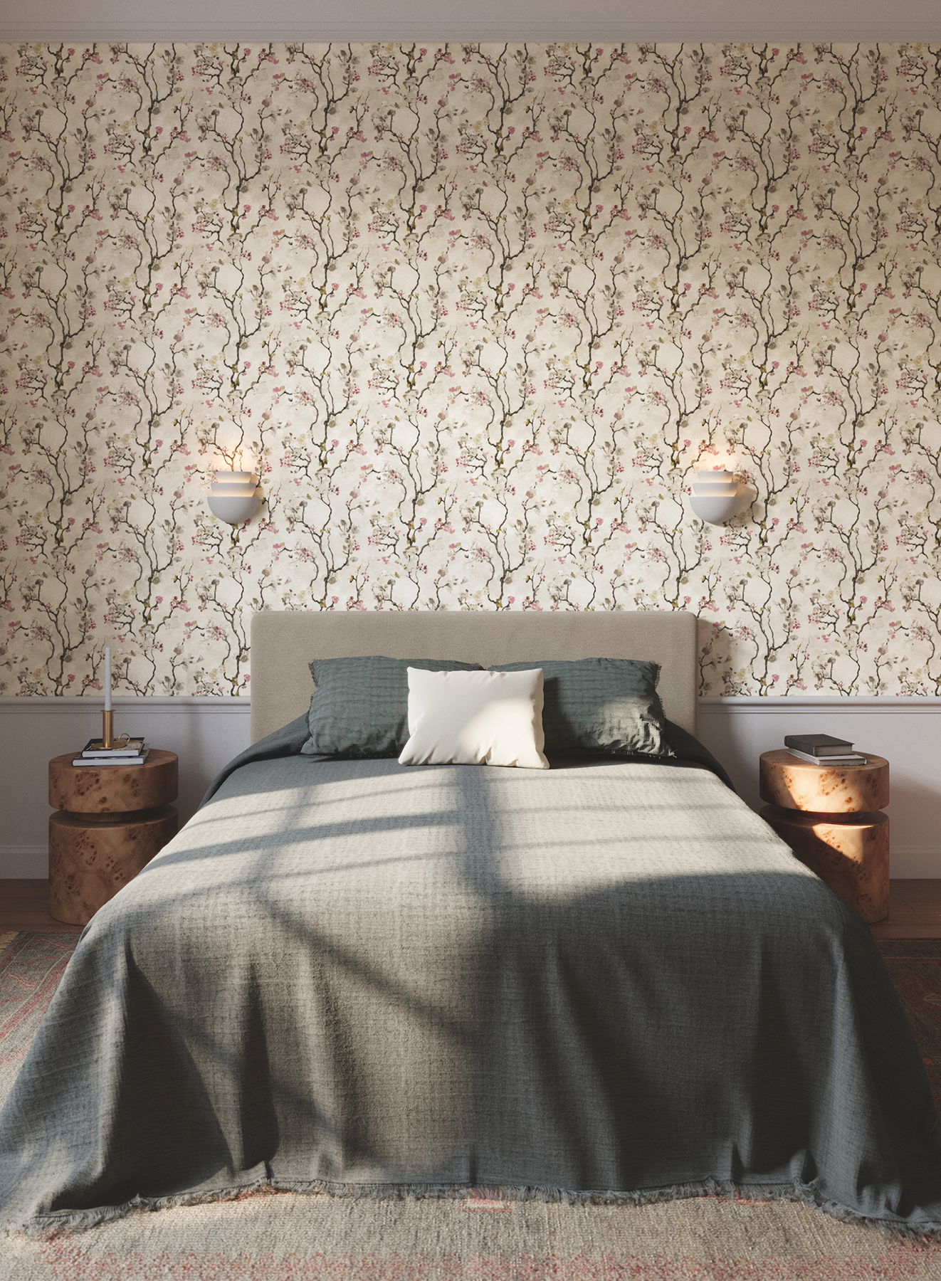 Avril Chinoiserie Rose Wallpaper large image 