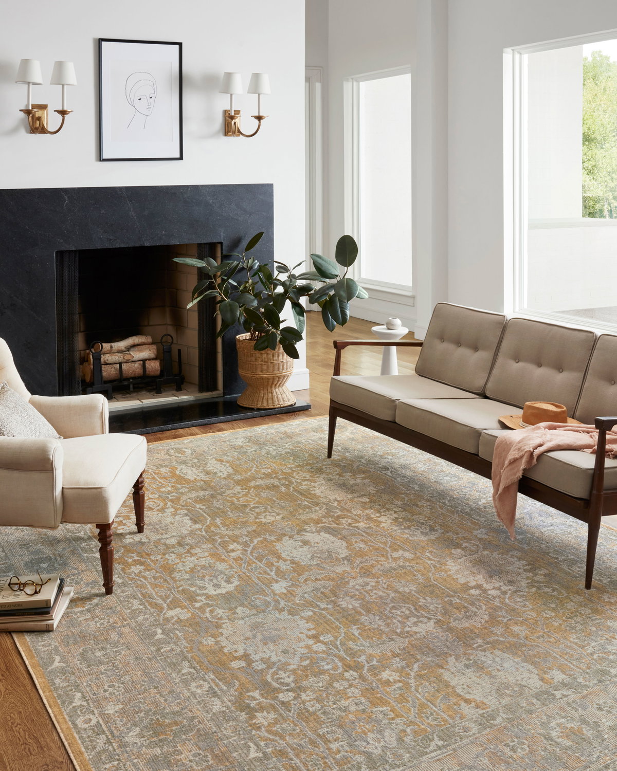 Chris Loves Julia x Loloi Rosemarie Rug, 1'6" length x 1'6" width View 3