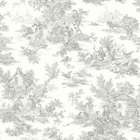 Campagne Toile Grey Wallpaper