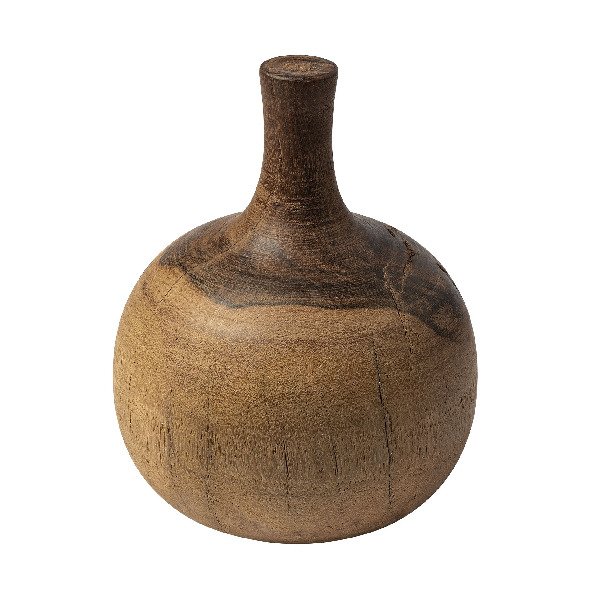 Afra Large Solid Wood Vase Shaped Decorative Object, by Mercana, 7.5" length x 7.5" width x 10.5" height View 1