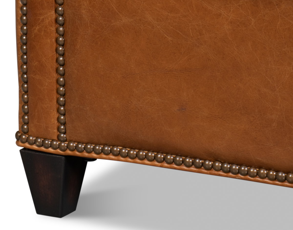 Vandike Arm Chair  Cuba Brown, by Sarreid, 3'2" length x 2'11" width x 3'2" height View 6