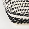 Garima   Black/White Wool and Cotton Patterned Pouf, Ottoman by Mercana, 22" length x 22" width x 14" height thumbnail 10