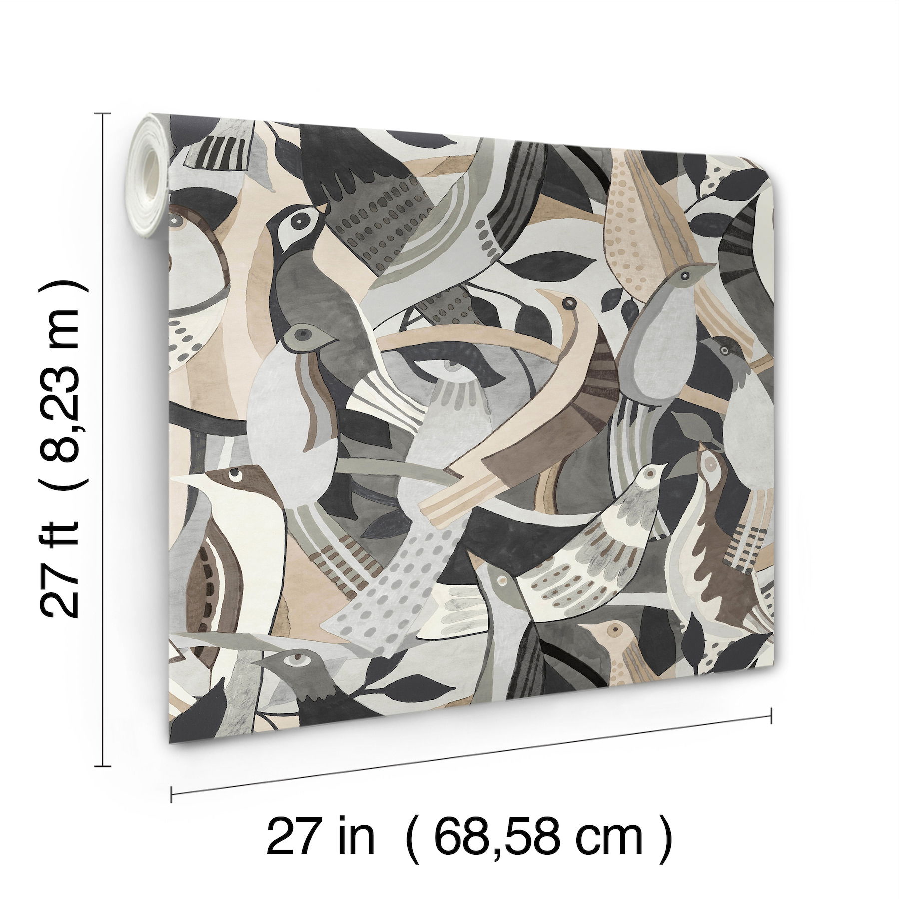 Fauvist Flock Neutral Wallpaper large image 